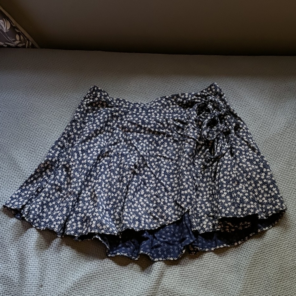 Ralph Lauren Mini Wrap Skirt - Navy Ditsy Floral